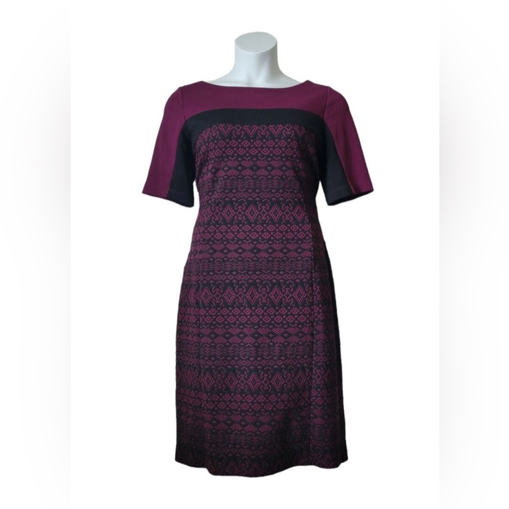 Liz Claiborne Skater dress - burgundy and black - zipper back